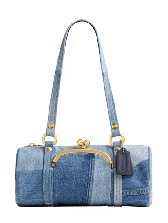 Coach Handbags - NWT Coach Denim Kisslock Barrel 28 Shoulder Bag